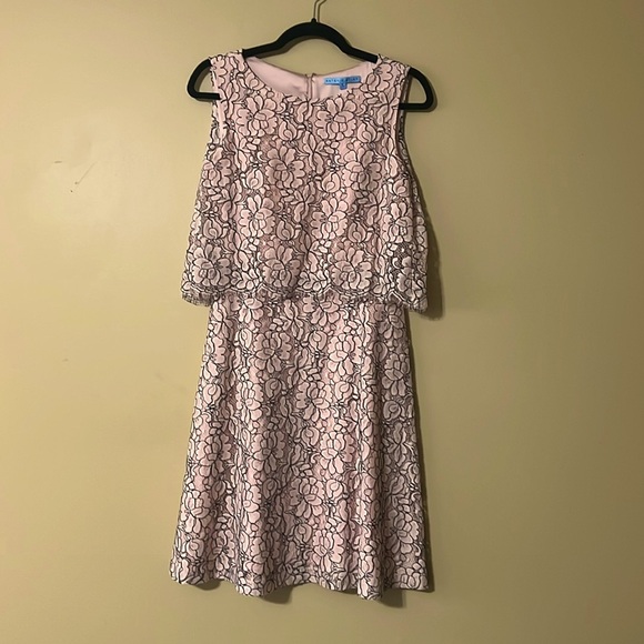 ANTONIO MELANI Dresses & Skirts - Antonio Melani Emma Lace pink black Dress  size 2